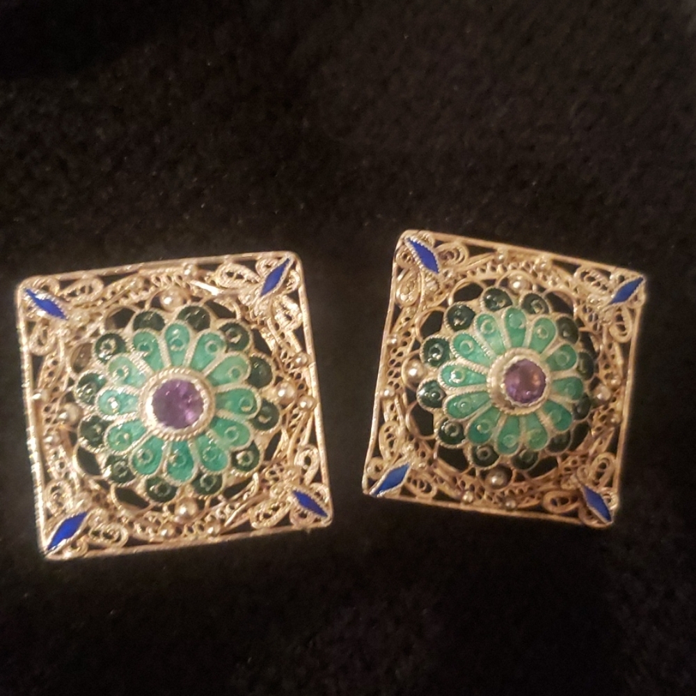 SILVER filigree earrings